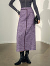 A-Line Mid-Length Textured Midi Skirt