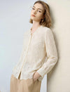 Cream Lace Ruffle Neck Blouse