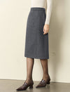 Wool Blend Midi Skirt