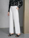 White Wide Leg high-waisted Dress Pants