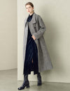 Herringbone Wool-Blend Self-Tie Overcoat