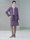 Wool Blend Textured Braided Trim Open-Front Jacket