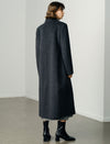Wool Tencel Silk Blend Notched Lapel Overcoat