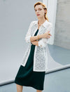 White Lace Cutout Blouse