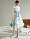 Floral Lace Sleeveless Midi Dress