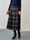 Wool Blend Plaid Skirt
