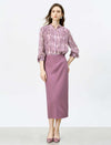 Mauve Pink Tailored Pencil Skirt
