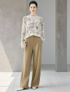 High Waist Pleated Wide Leg Dress Pants