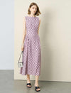 Light Pink Polka Dot Sleeveless Midi Dress