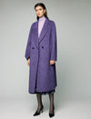 Wool Blend Notched-Lapel Double-Breasted Relaxed Long Coat