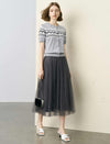 Fair Isle Pattern Short Sleeve Knit Cardigan