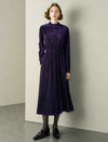 Mock Neck Velvet Midi Dress