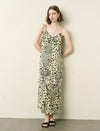 Leopard Print Slip Silk Maxi Dress
