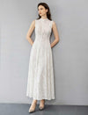 Exquisite Floral Lace Sleeveless Gown