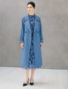 Double Breasted Midi Trench Coat with Waist Belt