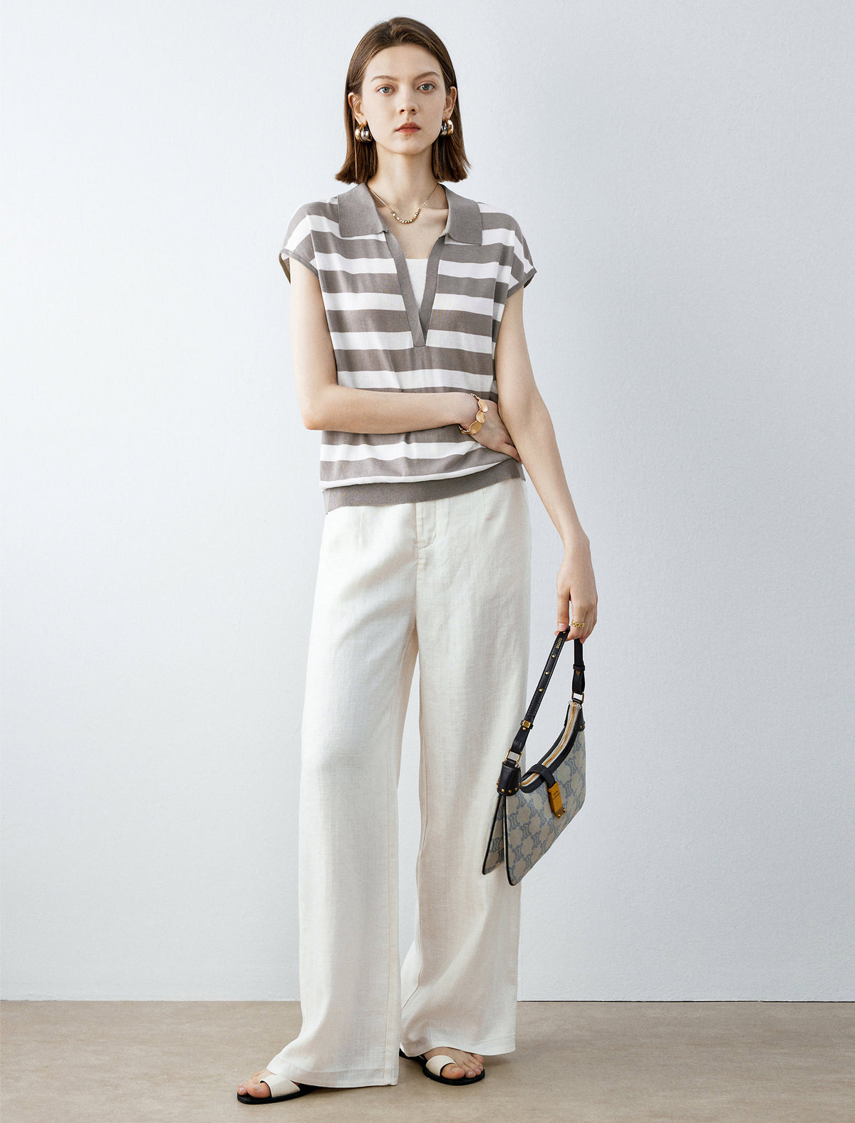 Tencel Blend High Waist Wide Leg Pants