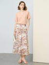 Boho Floral Print Tiered Midi Skirt