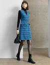 Wool Blend Jacquard Double-Breasted Pocket Dress