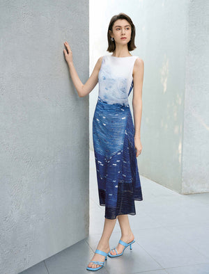 Ocean Breeze Sleeveless Midi Dress