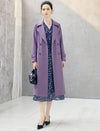 Notched Lapel Double Breasted Belted Knee-Length Trench Coat