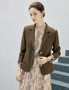Double Breasted Notched Lapel Tailored Blazer