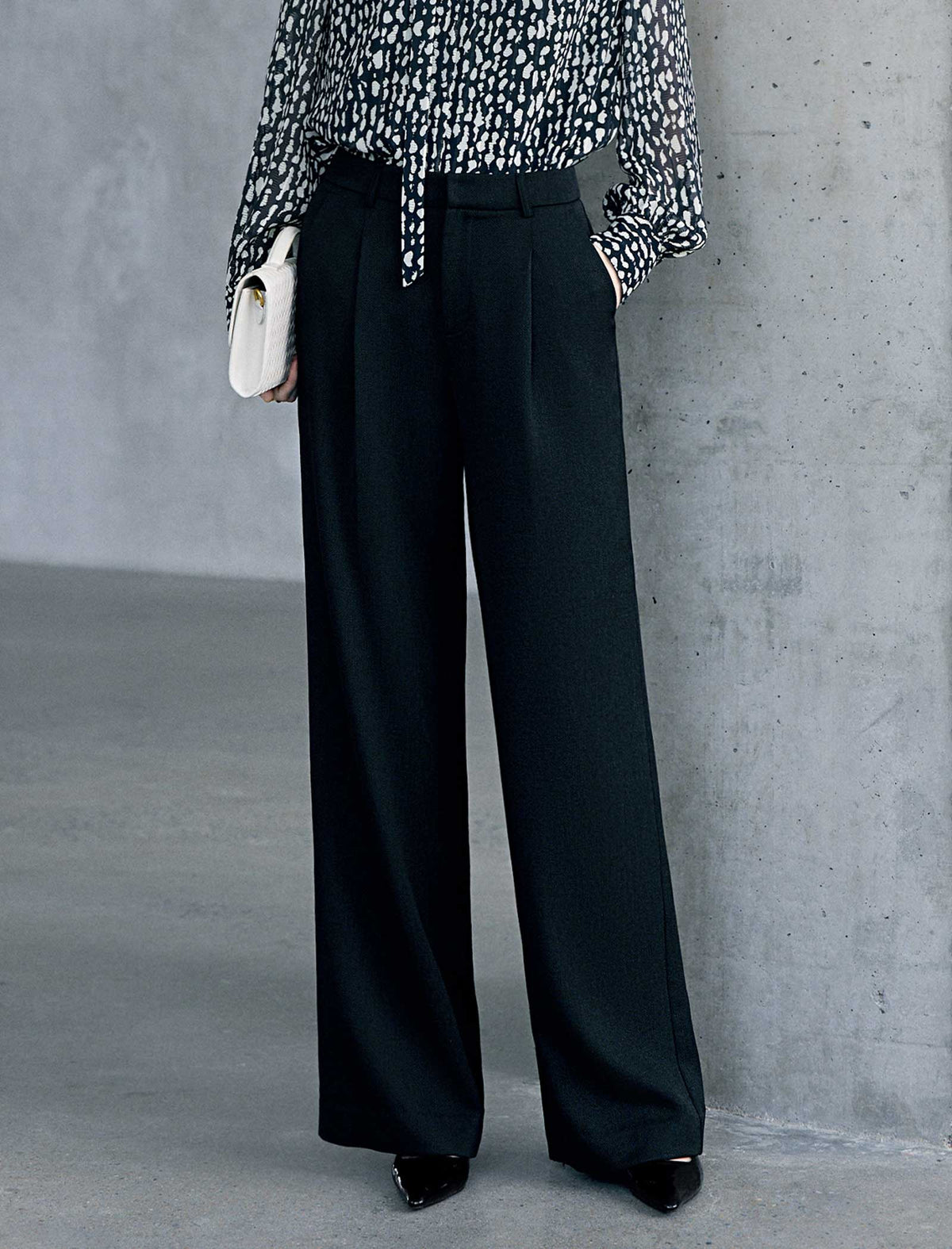 Pure Wool High Waist Wide Leg Pants