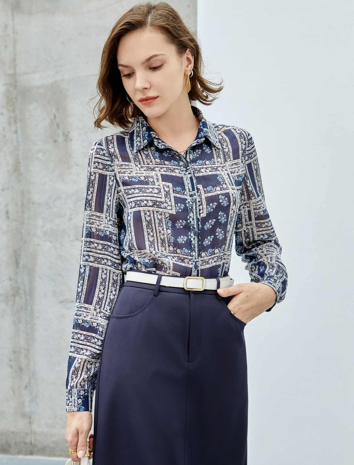 Vintage Long Sleeve Printed Shirt