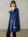 100% Wool Button-Front Hooded Coat