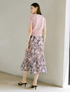 Chiffon Tie Dye Sun Pleated Midi Skirt