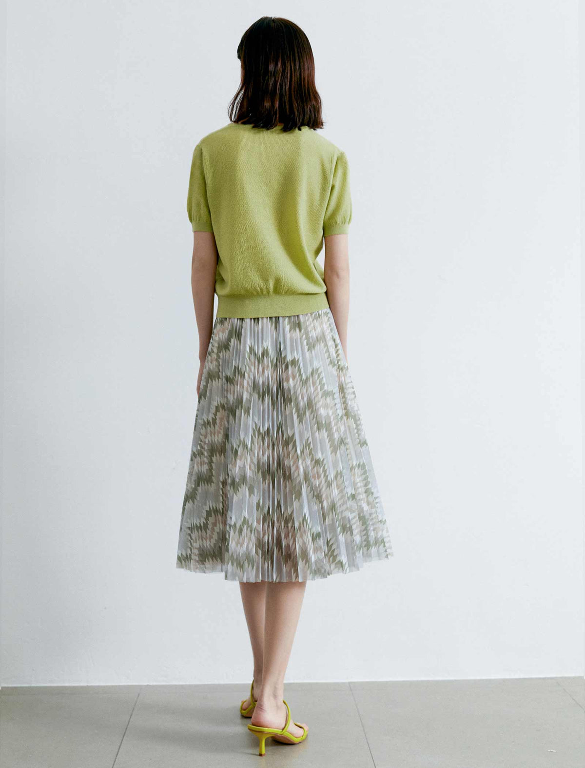 Vintage Floral Pleated A-Line Skirt
