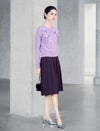 Vintage A-Line Pleated Midi Skirt