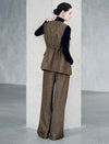 Textured High Waist Wide Leg Pants