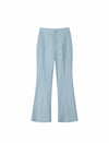 Light Sky Blue High Waist Front Crease Flare Suit Pants