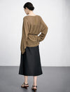 Loose-fitting long-sleeve knit top
