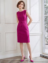 Solid Color Self-Belt Sleeveless Dress