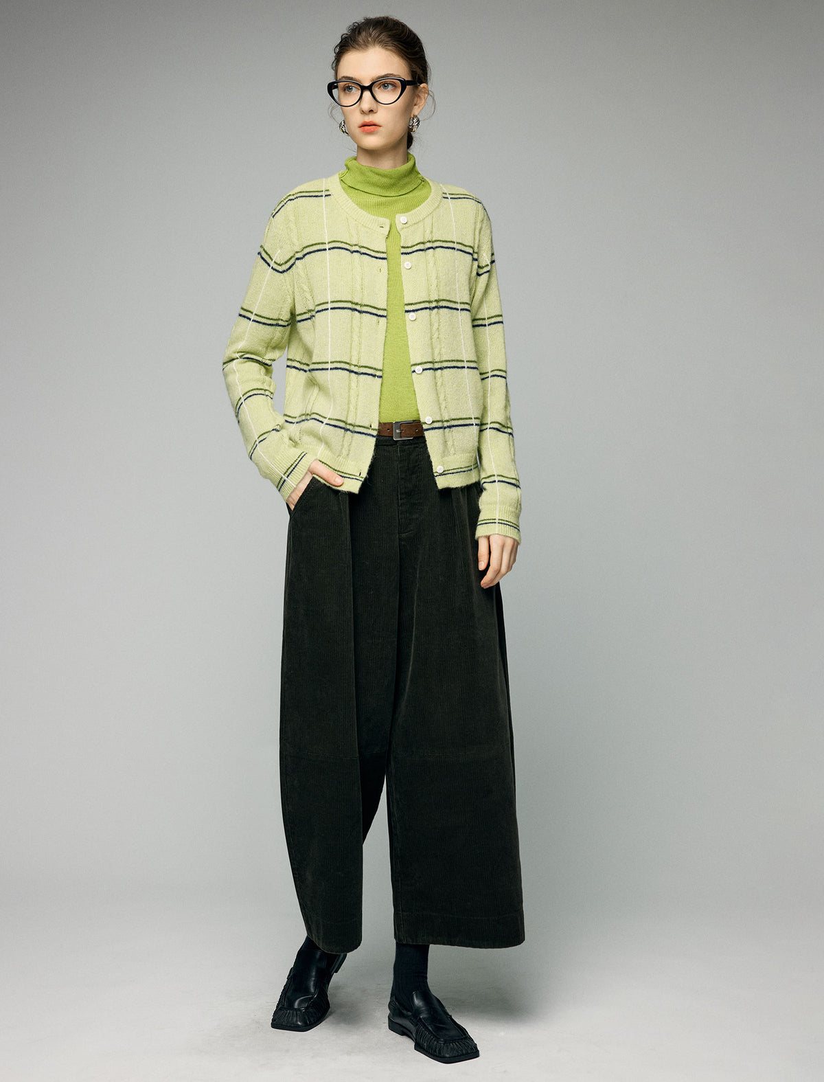 Textured Relaxed Wide-Leg Pants