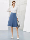 High-Waisted Slit A-Line Skirt