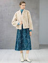 Embroidered Paisley Crewneck Sleeveless A-Line Midi Dress