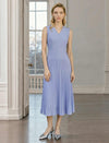 V-Neck Pleated Midi Dress