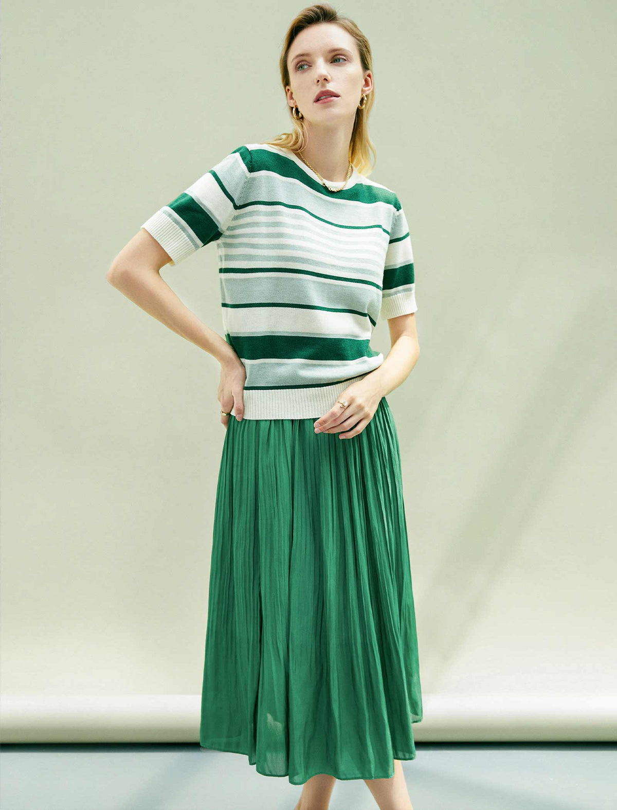 Minimal Pleated A-Line Skirt