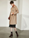 Wool Blend Collared Double-Breasted Pocket Coat