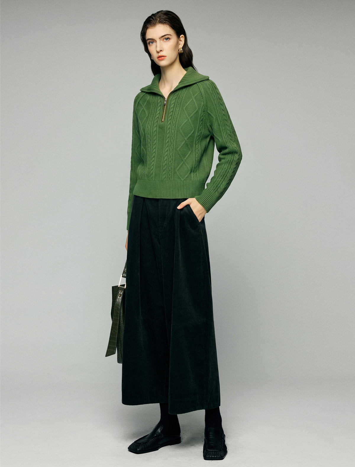 Textured Relaxed Wide-Leg Pants