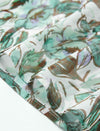 Green Floral V-Neck Tie Waist Midi Chiffon Dress