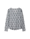 Floral Print Long-Sleeve Cowl-Neck Ruched Top