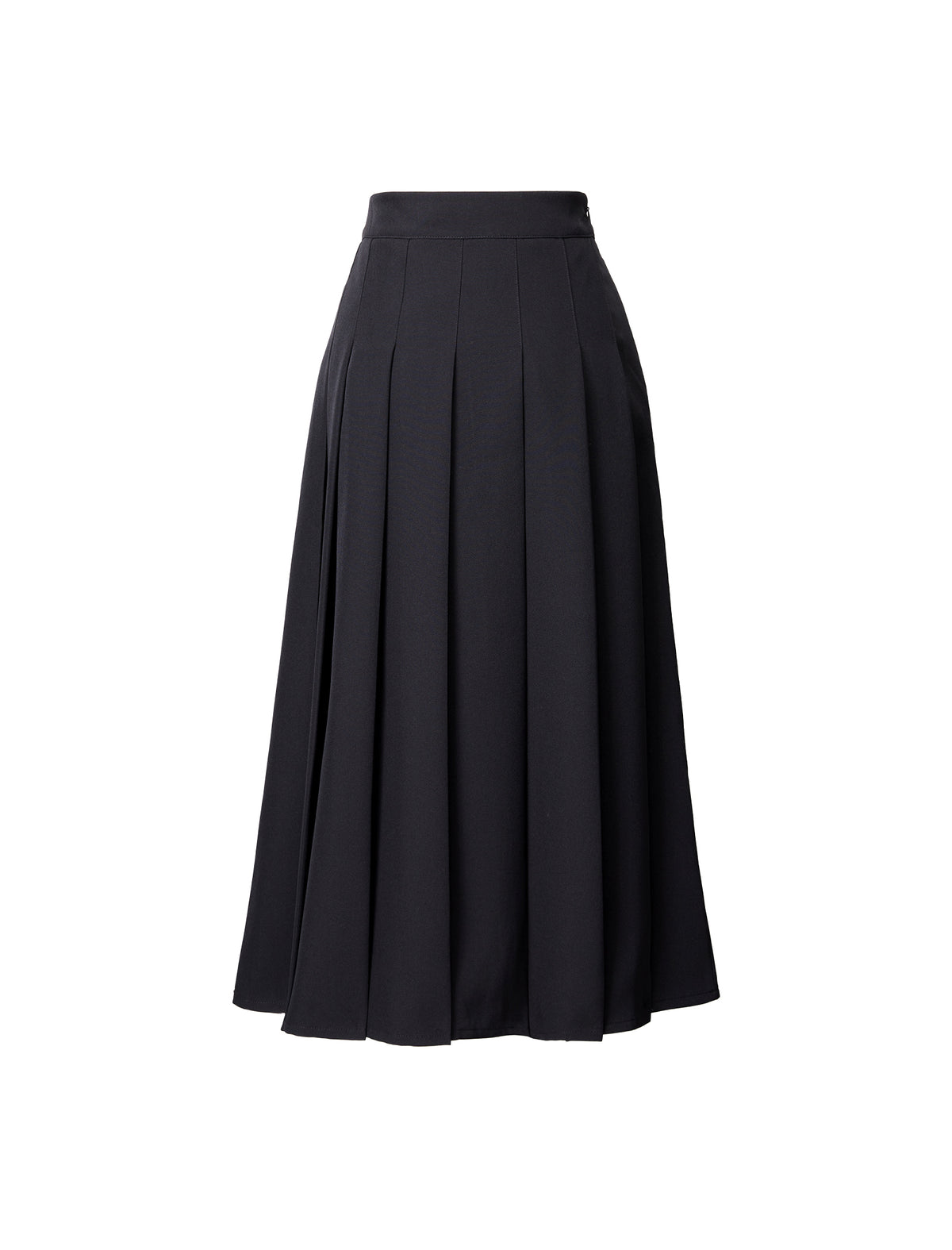 Pleated A-Line Midi Skirt