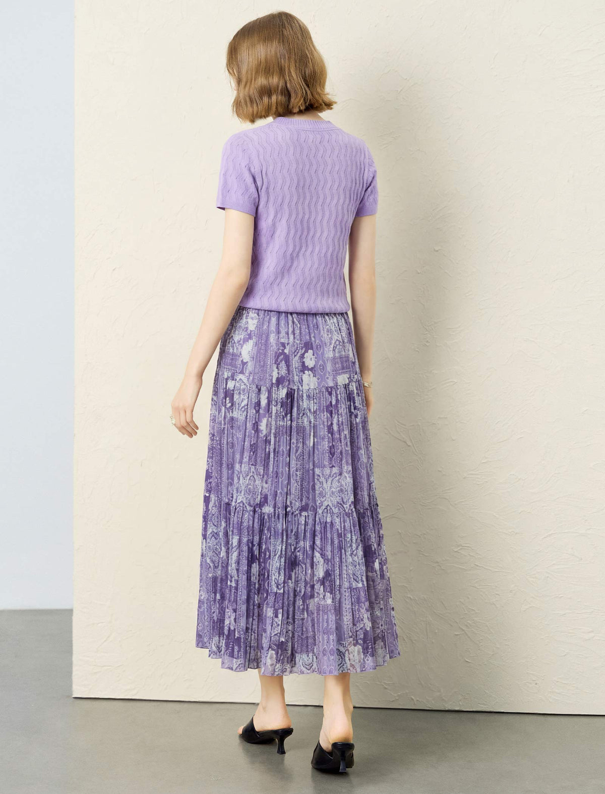 Tailored Open-Collar Knit Top