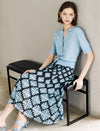 Light Blue V-Neck Short Sleeve Knit Cardigan