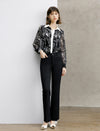 High‑Waist Slit‑Hem Micro‑Flare Trousers