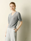 V-Neck Embellished Knit Top