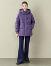 Purple Duffle Hooded Down Jacket
